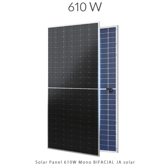 پنل خورشیدی 610 وات مونو کریستال بای فیشیال برند JA solar